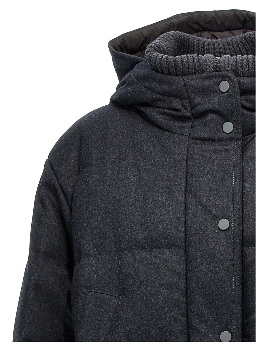 brunello cucinelli padded wool down jacket