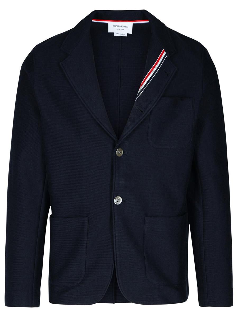 thom browne 'rwb' navy cotton blazer