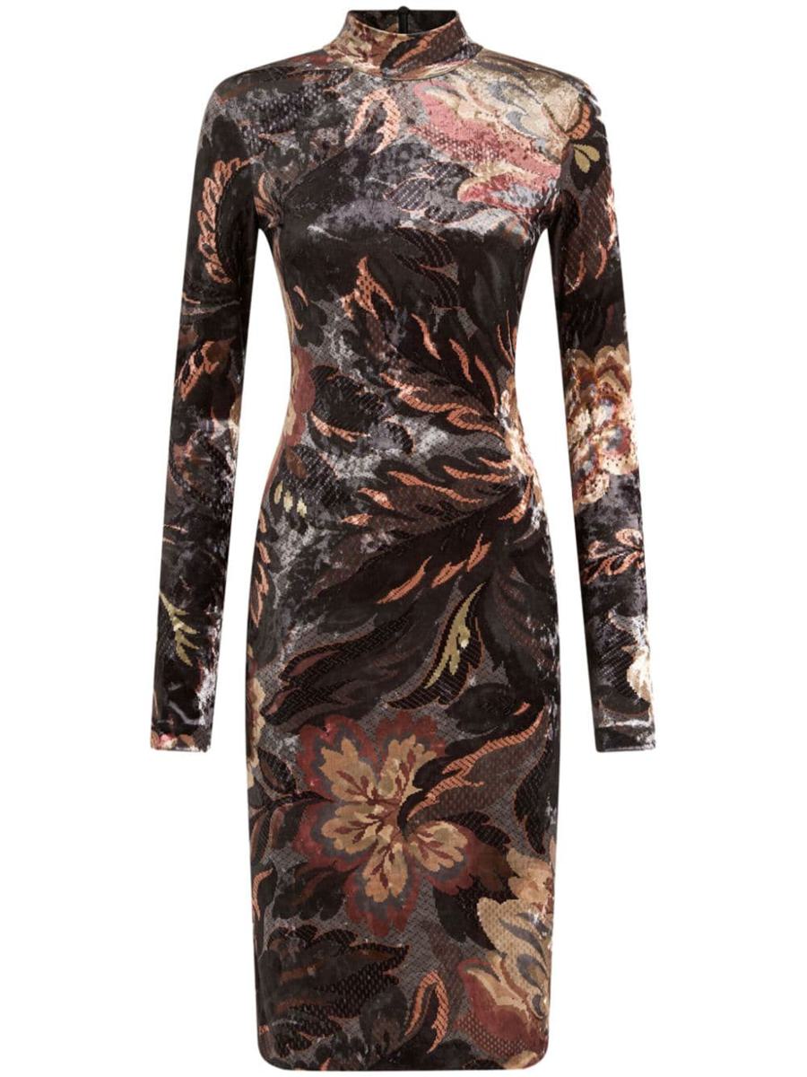 etro stretch midi dress with floral