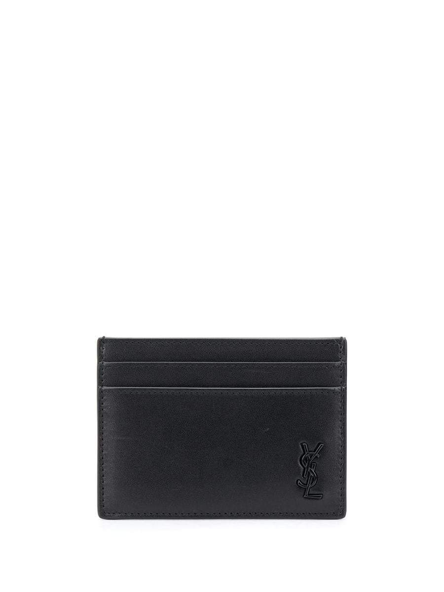 saint laurent logo plaque cardholder