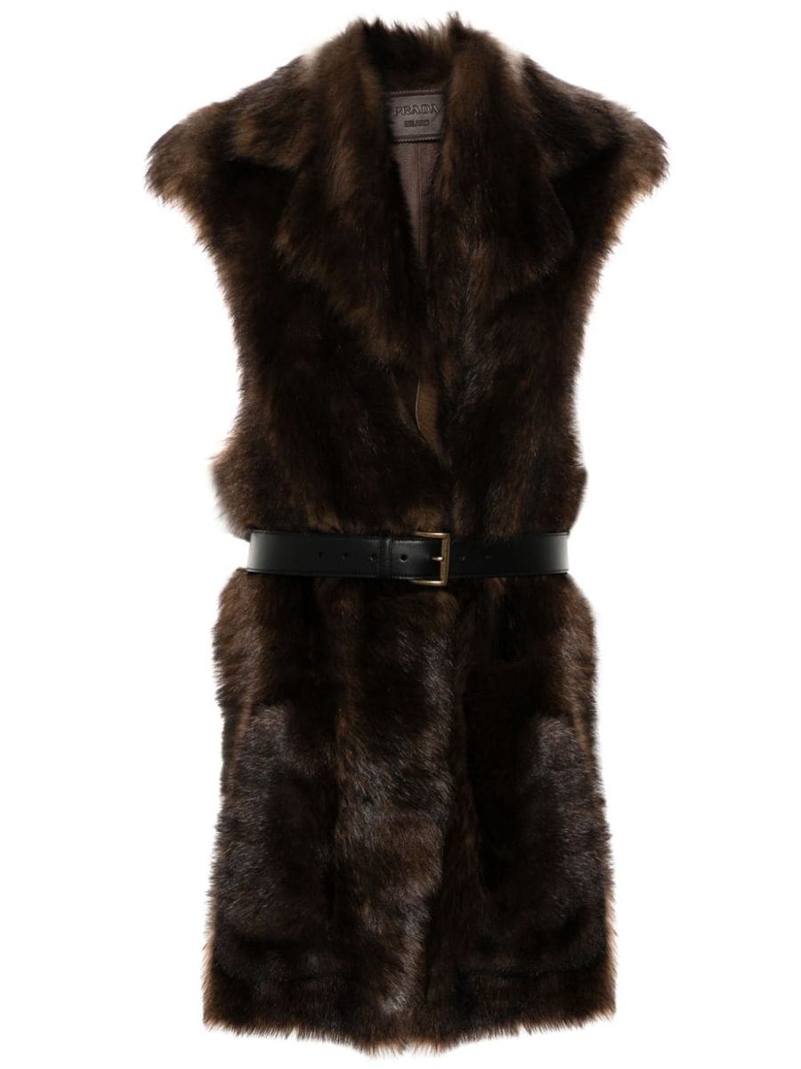 prada fur gilet