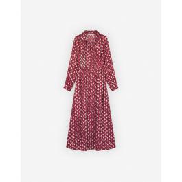 maison kitsuné scarf long dress in floral stripes printed technic clothing