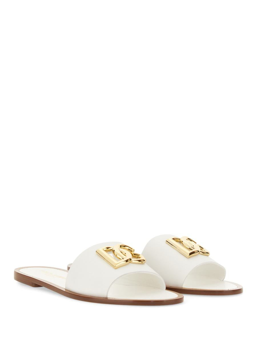 dolce & gabbana slide sandal with logo