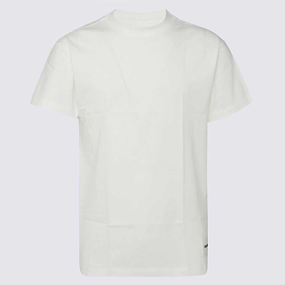 jil sander white cotton t-shirt set