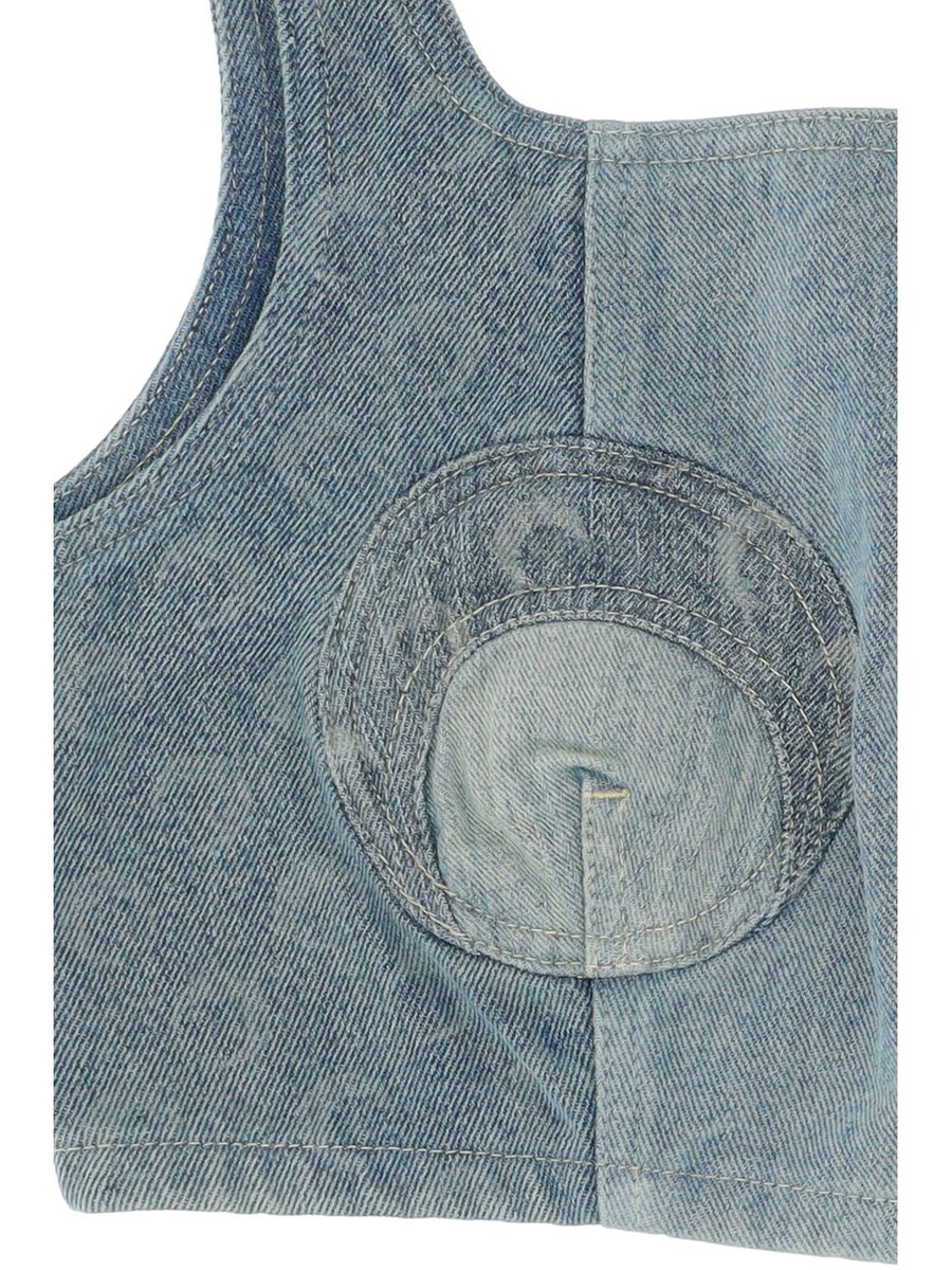 marine serre denim cropped bustier