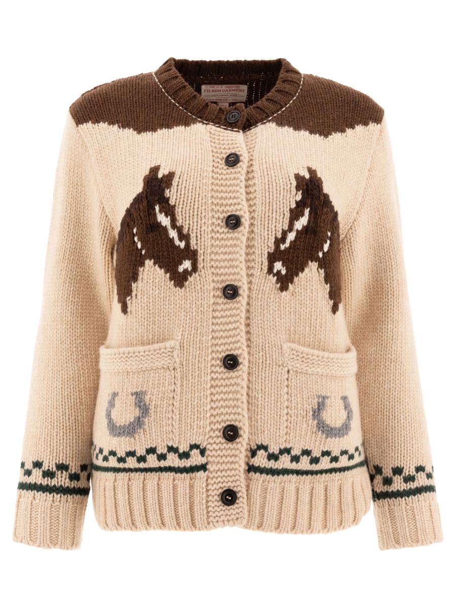 filson "horses" cardigan