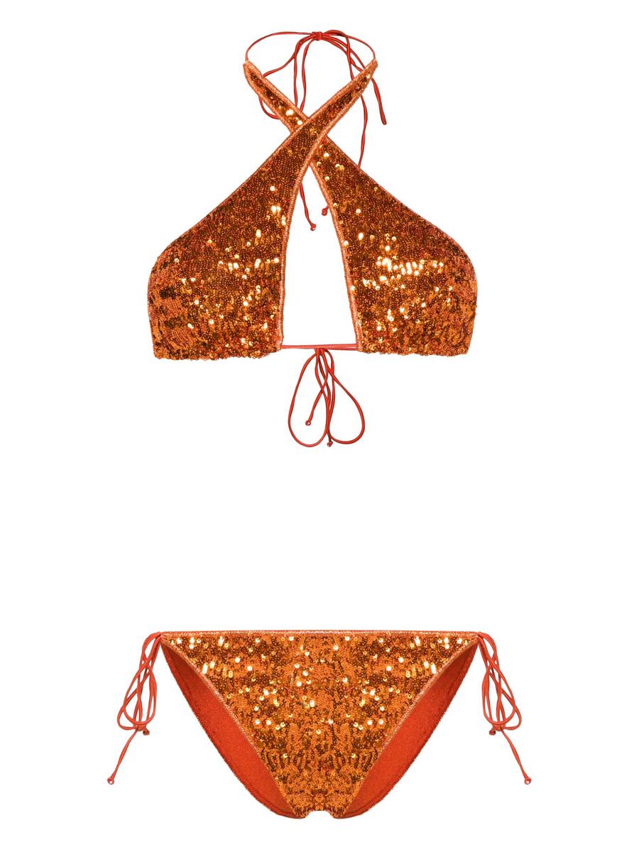 oséree paillettes crossed bikini clothing