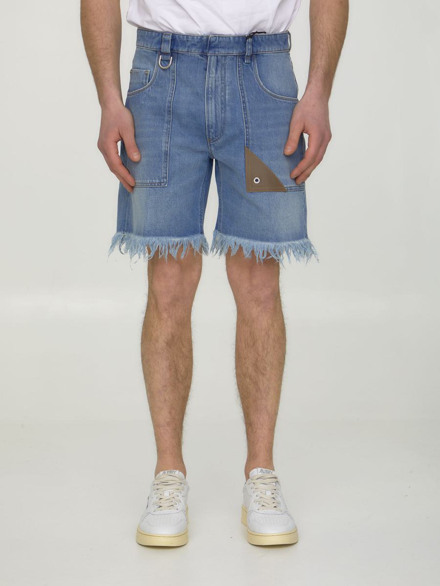 blue denim bermuda shorts