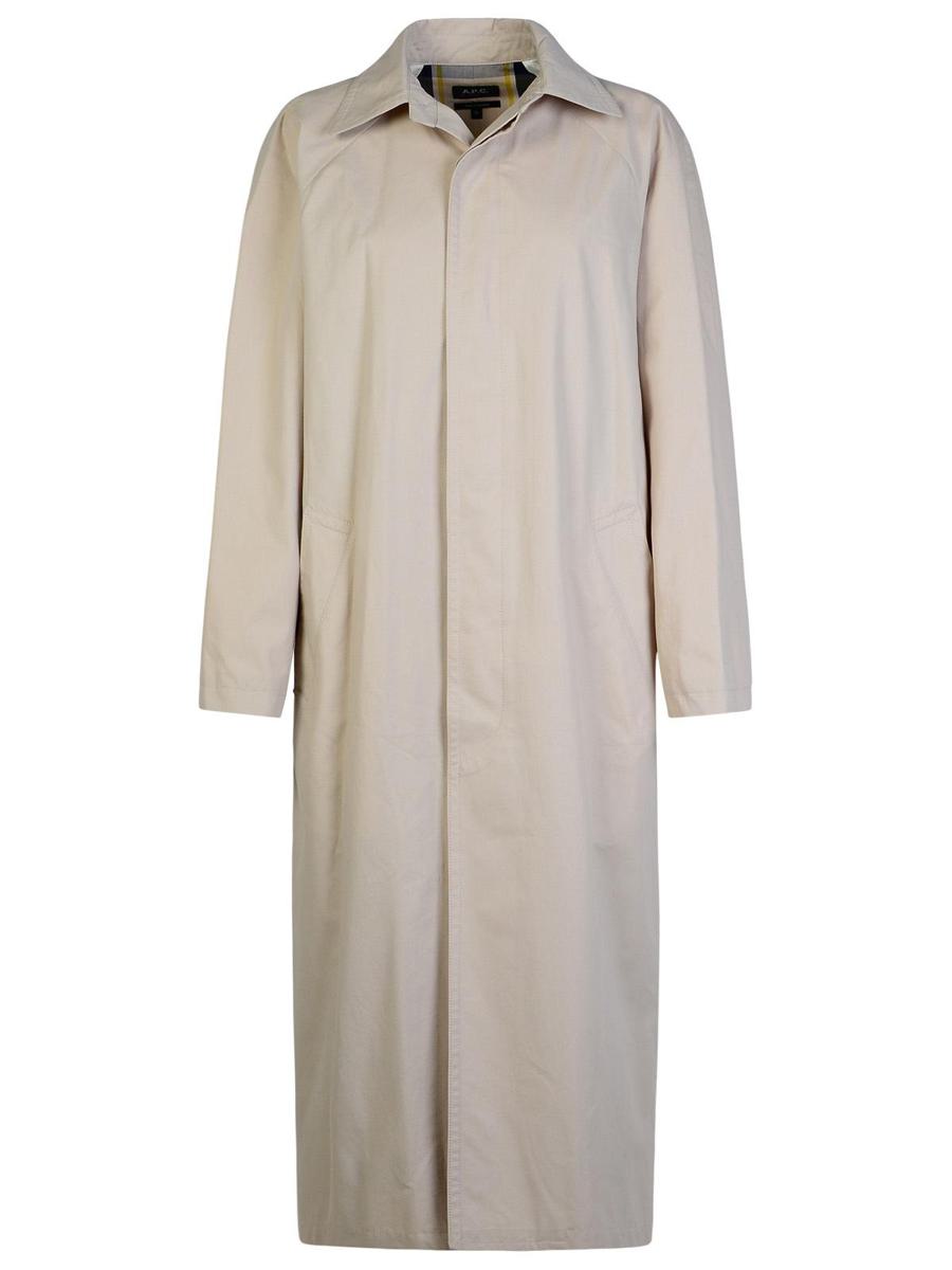 a.p.c. 'gaia' ivory cotton trench coat