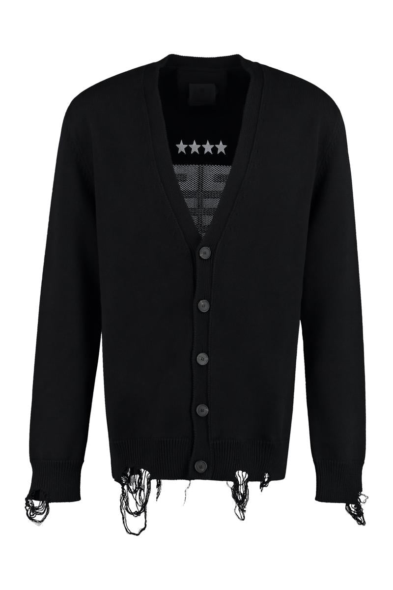 givenchy intarsia detail cotton cardigan