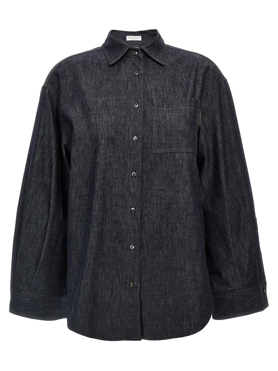 brunello cucinelli 'denim no fade' shirt