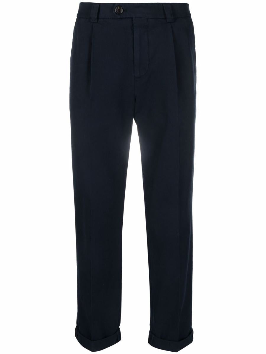 brunello cucinelli cotton chino trousers