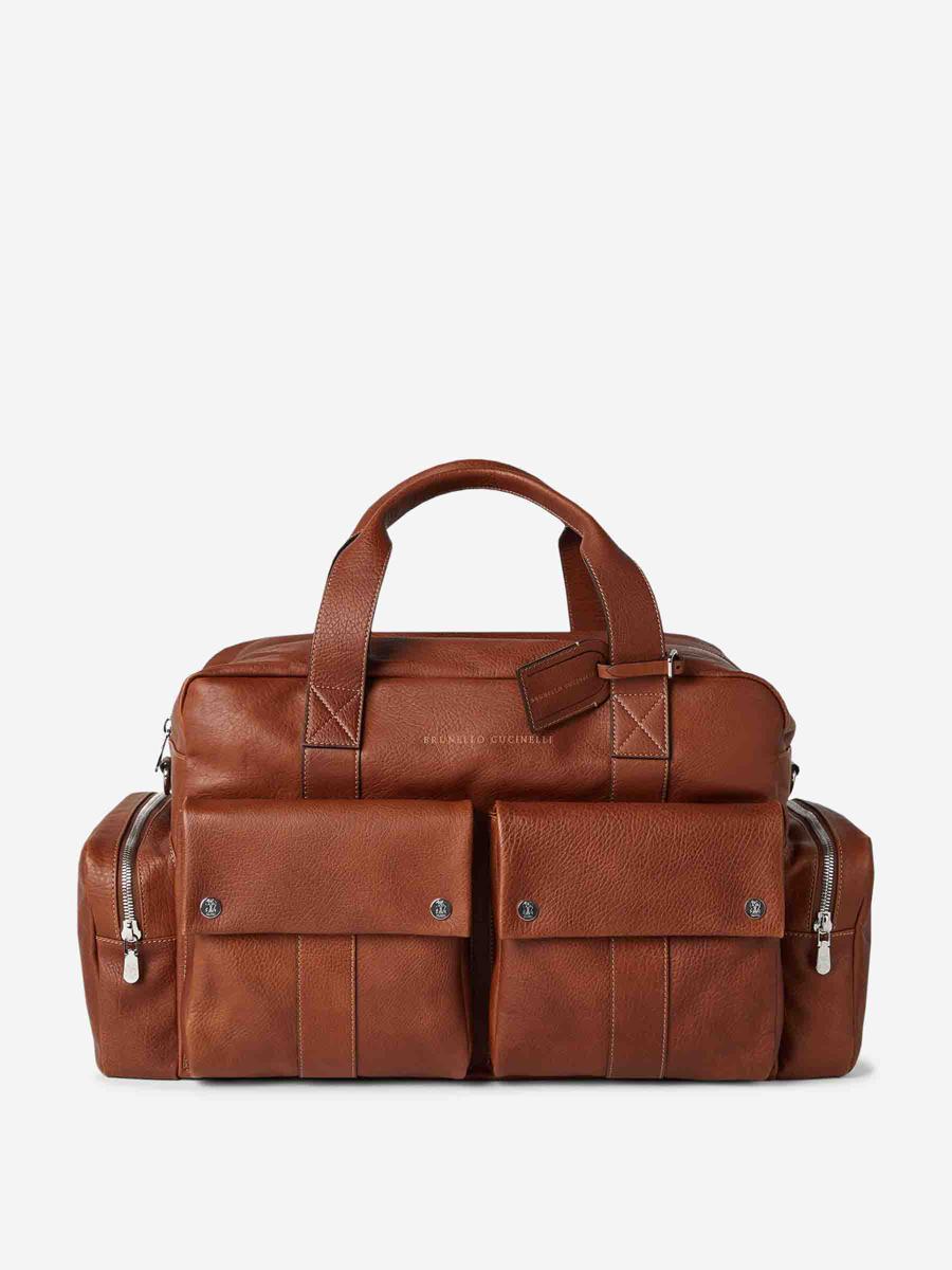 brunello cucinelli leisure leather bag