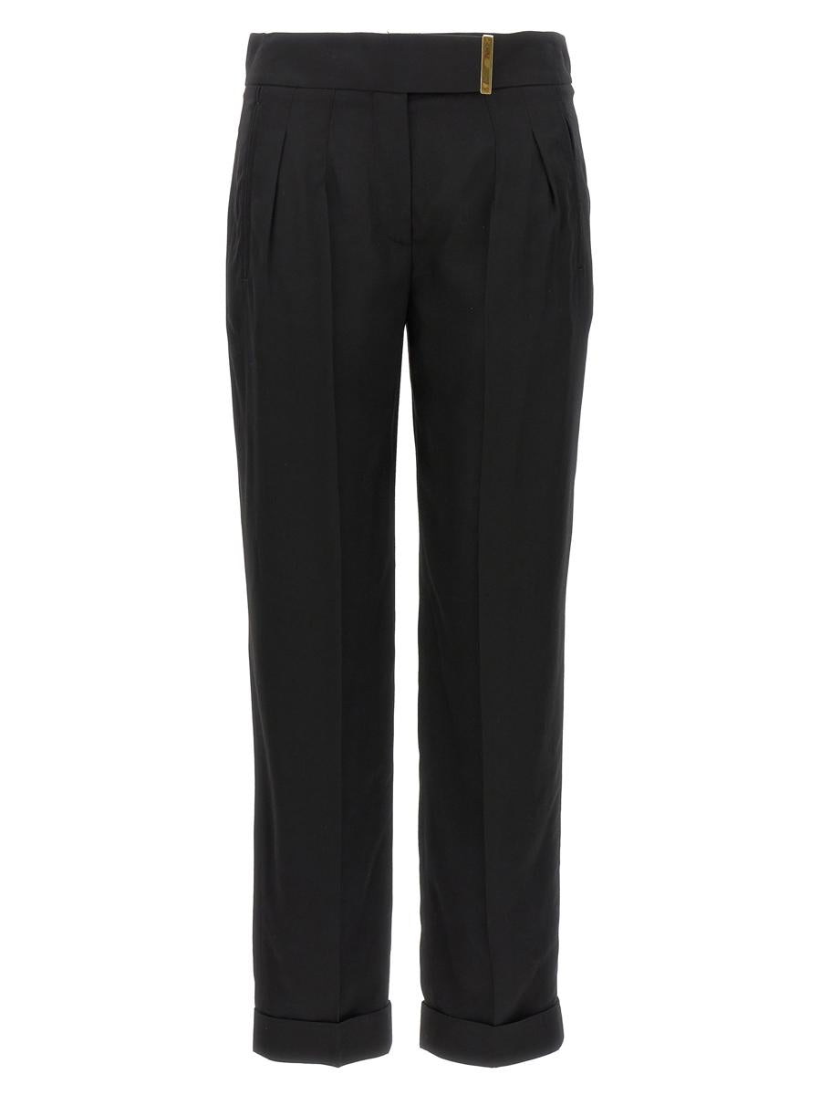 tom ford metal bar detail trousers