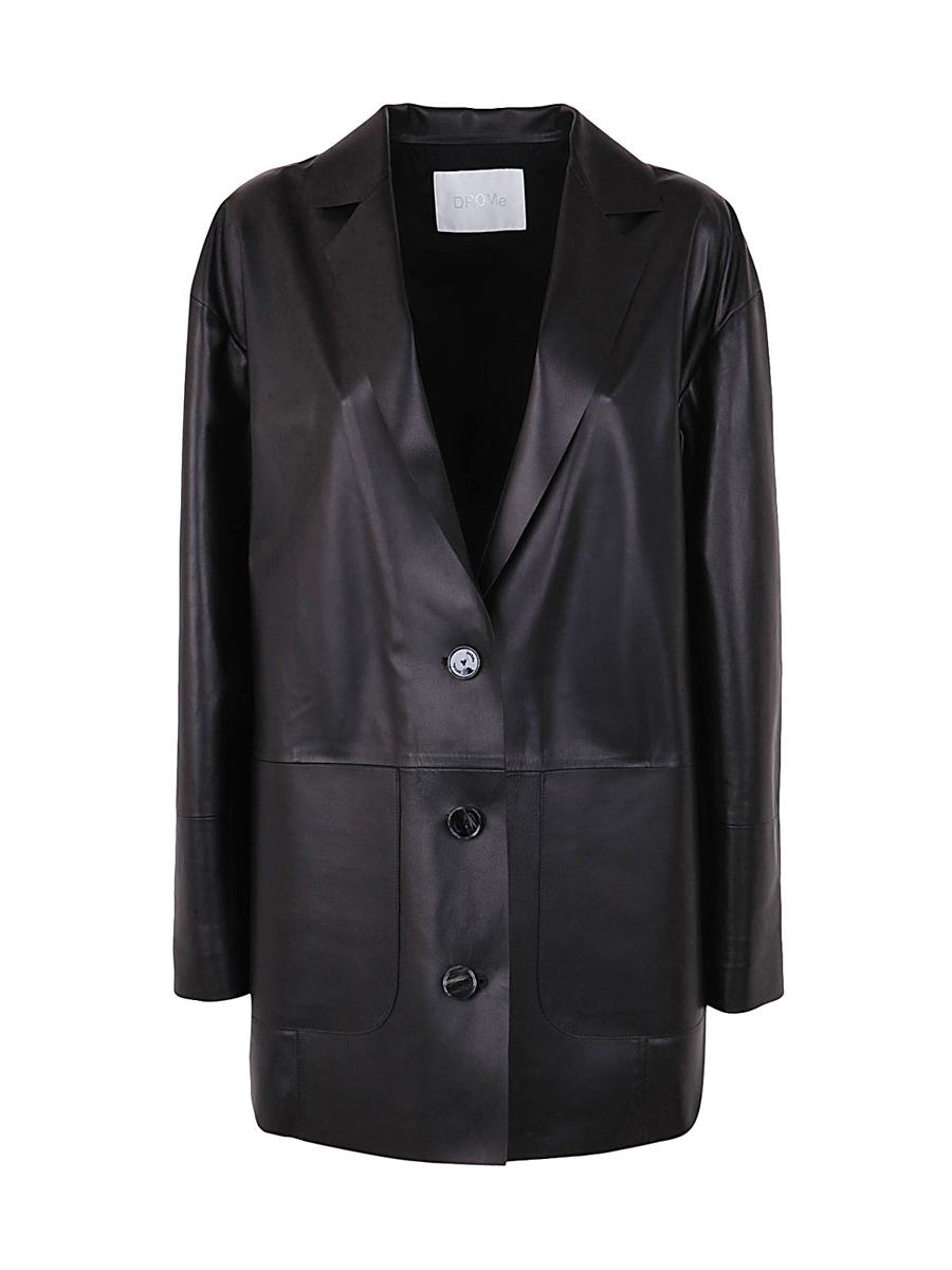 drm boxy leather blazer clothing