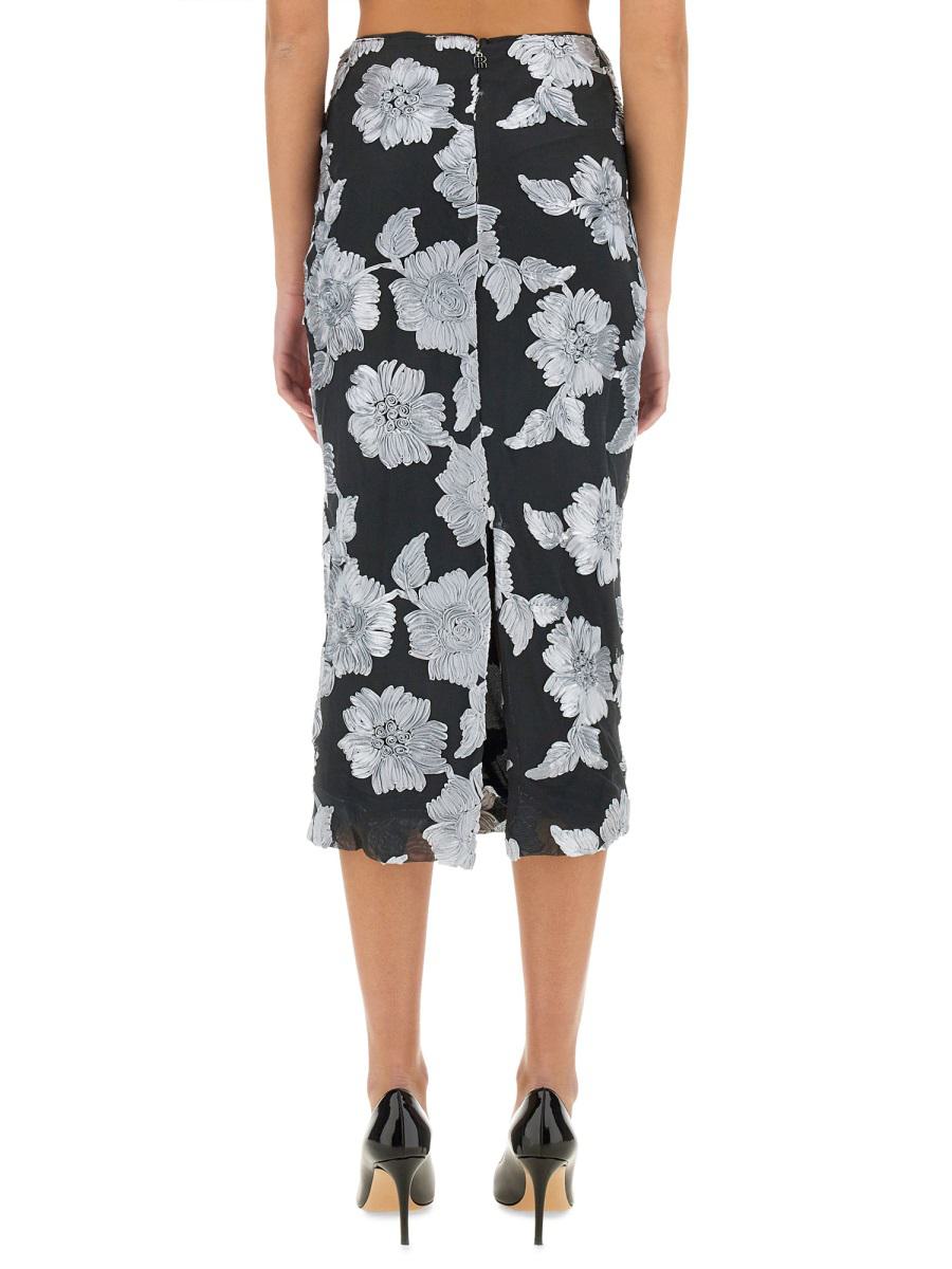 rotate birger christensen floral pencil skirt