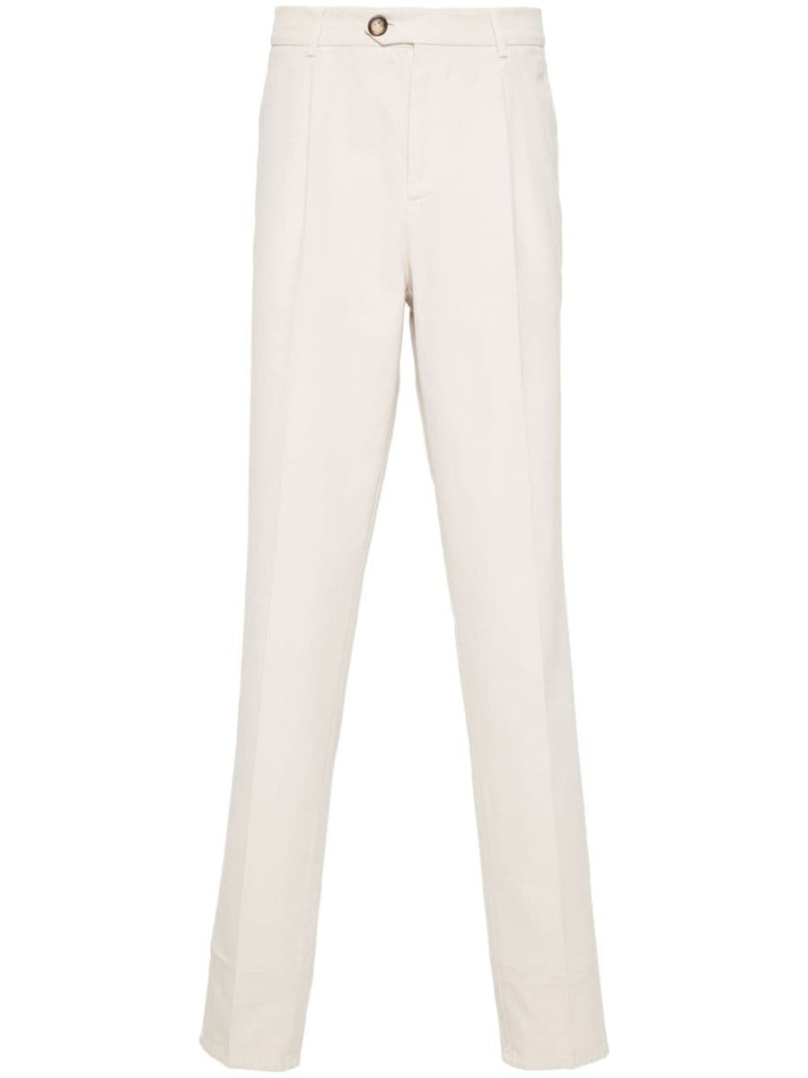 brunello cucinelli cotton chino trousers