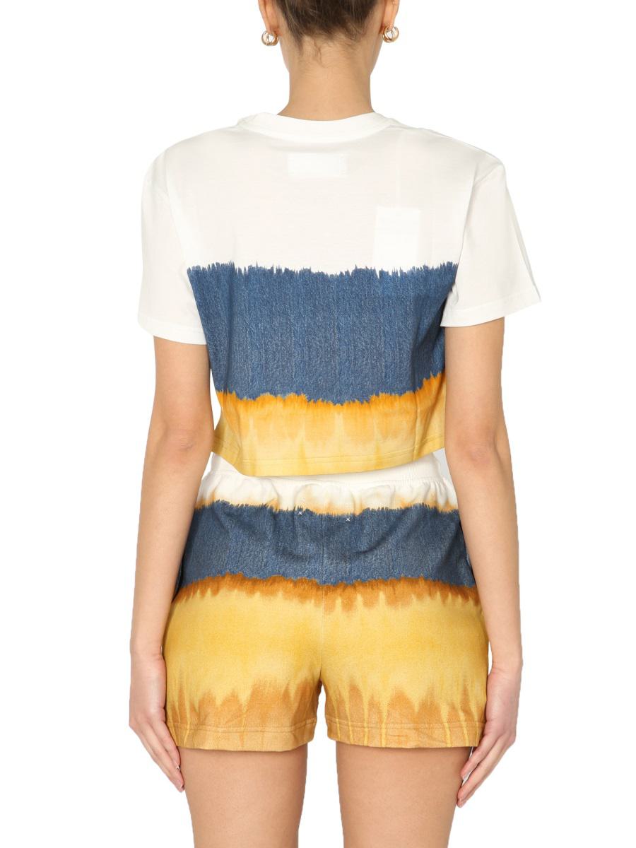 alberta ferretti cropped printed t-shirt