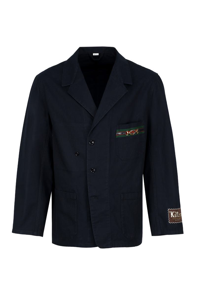 gucci single-breasted cotton blazer