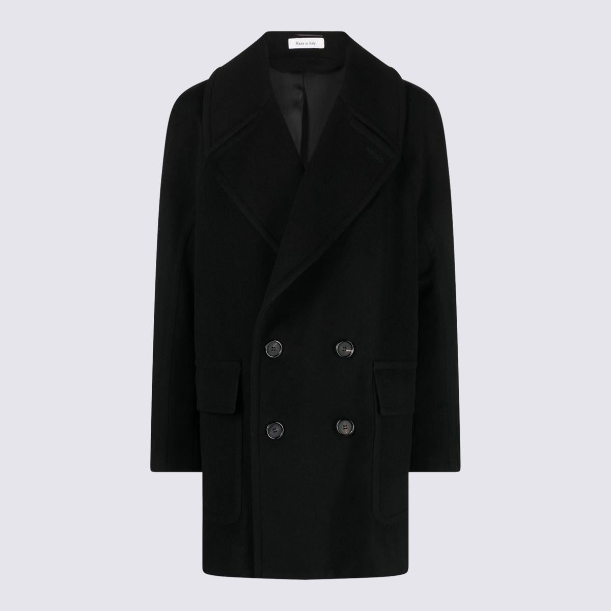 alexander mcqueen black wool coat