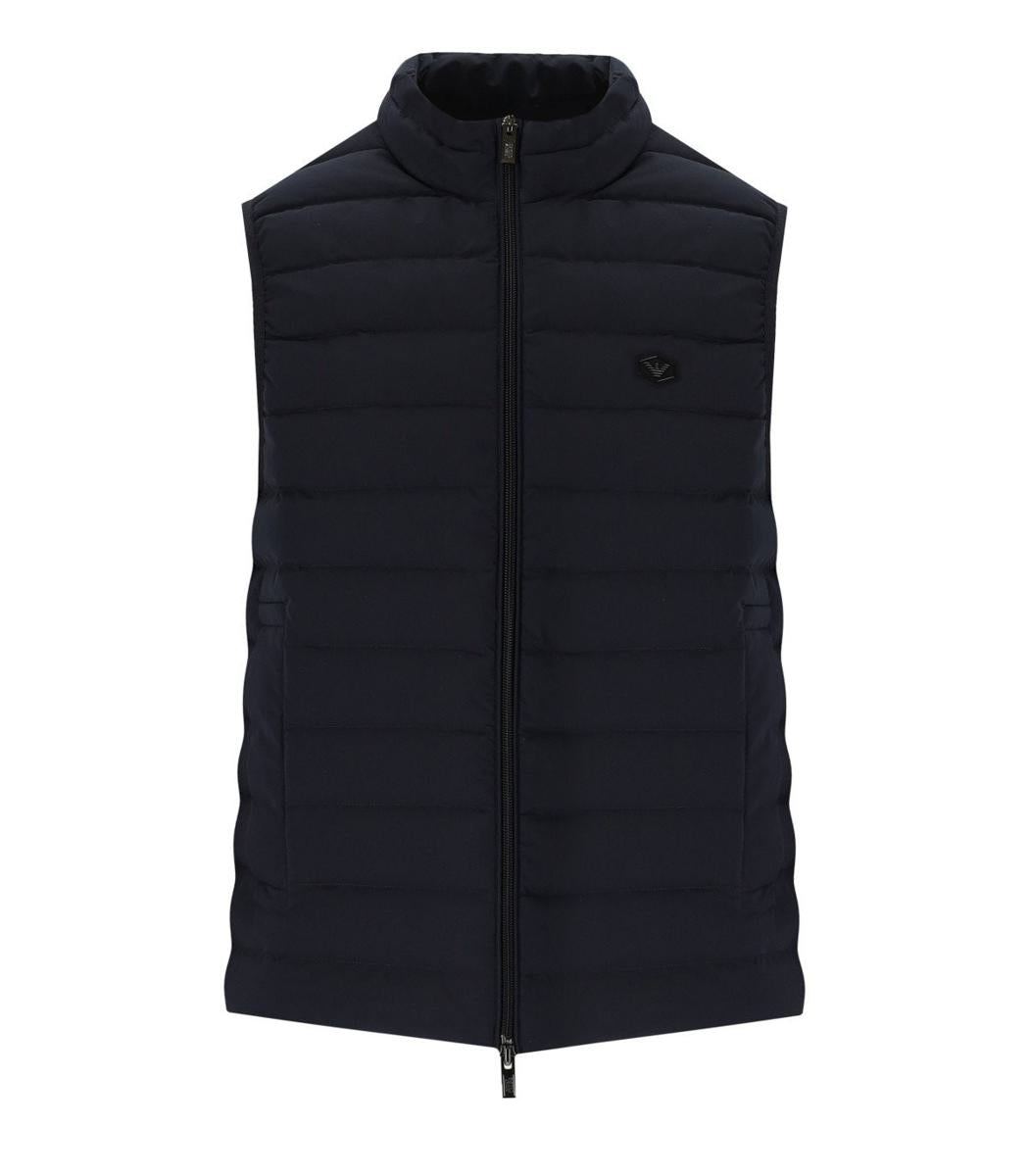 emporio armani  essential navy blue quilted vest